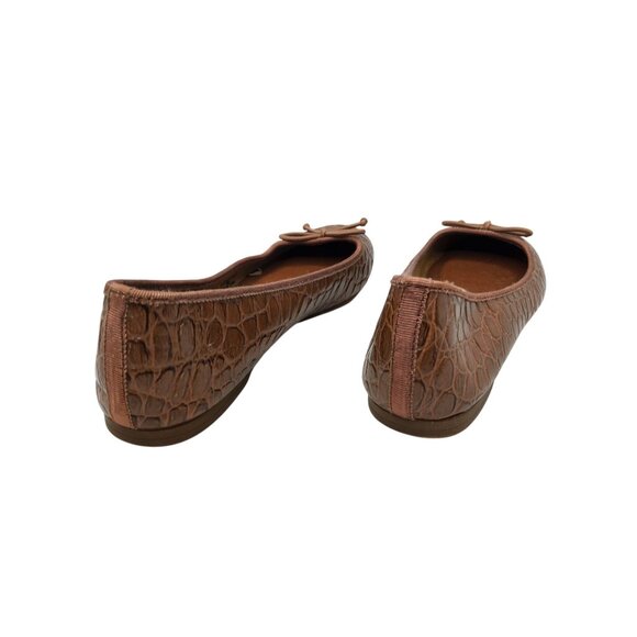 Talbots Womens Leather Upper Animal Print String Bow Accent Flats - Picture 6 of 8